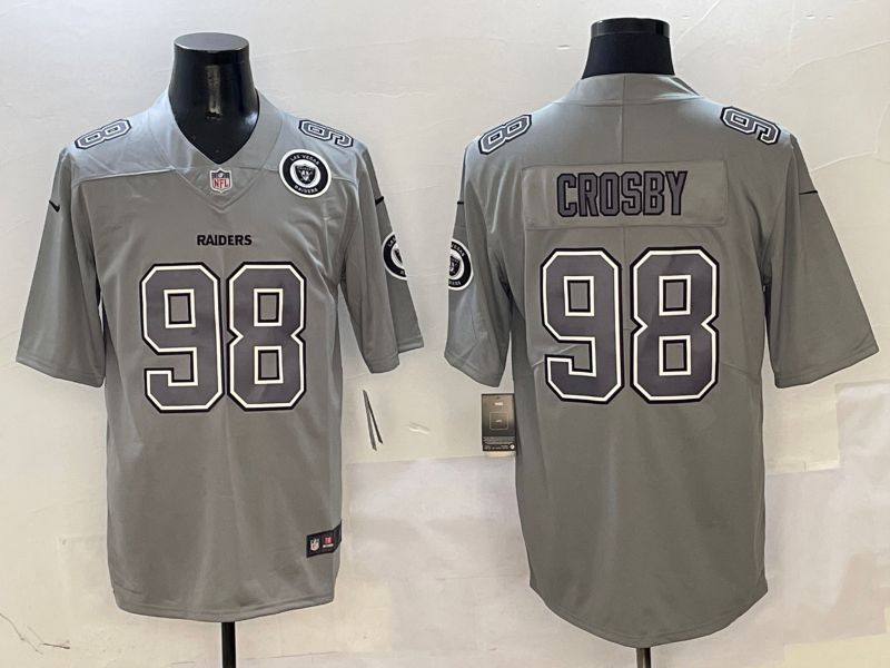 Men Oakland Raiders #98 Crosby Grey 2025 Nike Limited NFL Jersey style 4